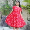11113 Crimson Flora Batik party Frock
