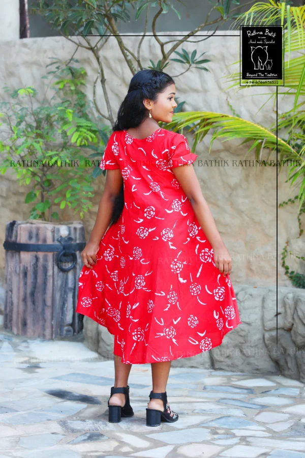5DIV3731 Crimson Flora Batik party Frock