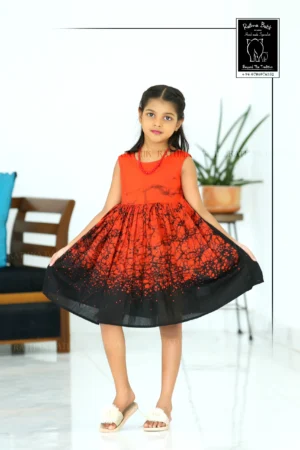 11131 Sunset Ember Kids Batik Cotton Frock