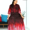 11132 Crimson Horizon Batik Cotton Frock