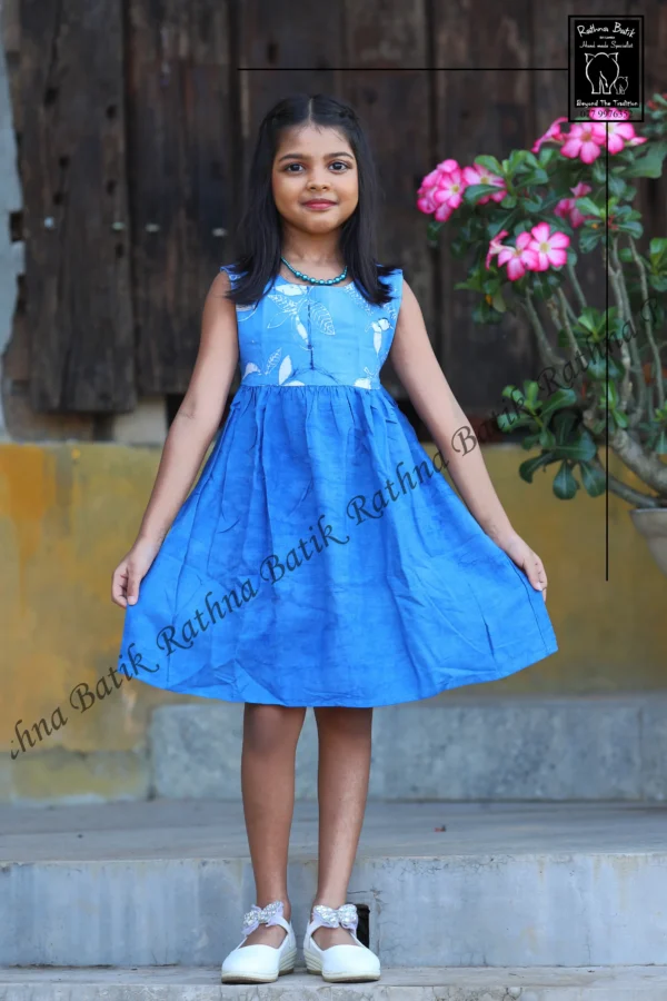 5DIV3736 Ocean Breeze Blue Flutter Kids Frock