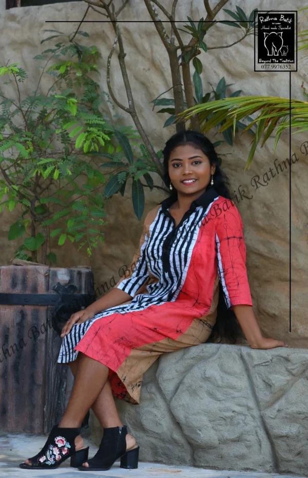 5DIV3771 Amber Sunset Batik Frock