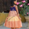 5DIV3905 Little Blossom Yellow Cotton Kids Frock