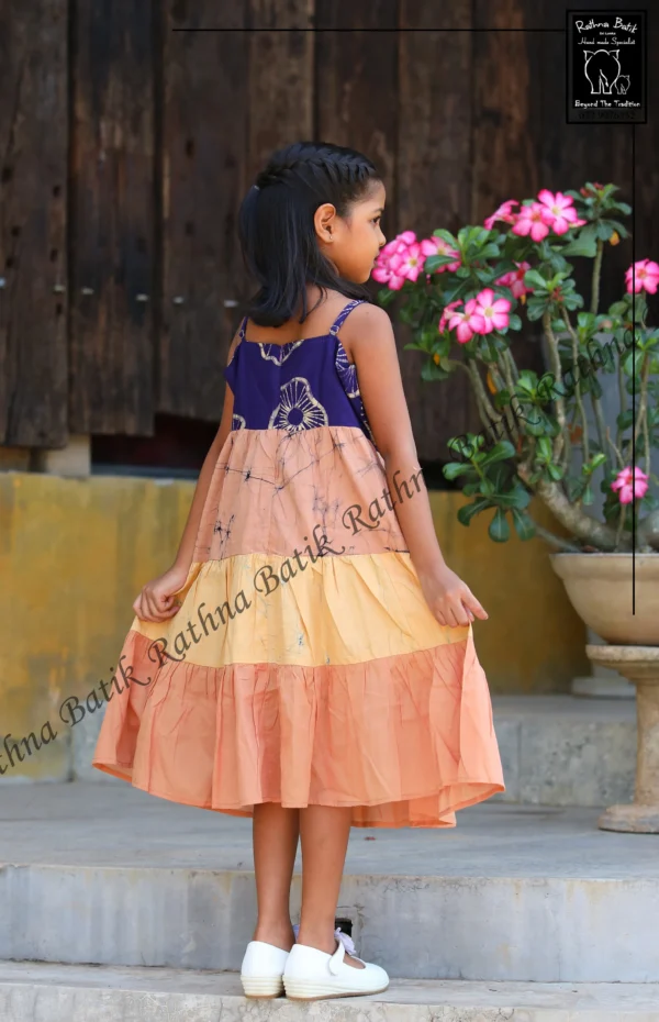 5DIV3905 Little Blossom Yellow Cotton Kids Frock