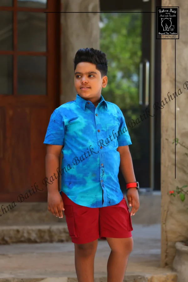 5DIV3991 Cyan Wave Kids Shirt