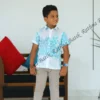 5DIV4044 Azure Honeycomb Batik Kids Shirt