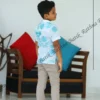 5DIV4045 Azure Honeycomb Batik Kids Shirt