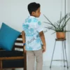 5DIV4046 Azure Honeycomb Batik Kids Shirt