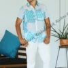 5DIV4048 Azure Honeycomb Batik Shirt