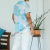 5DIV4049 Azure Honeycomb Batik Shirt