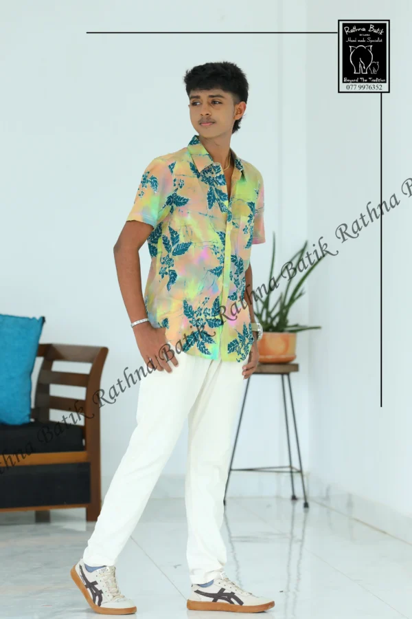 Kaleidoscope Vine Leaves Batik Shirt