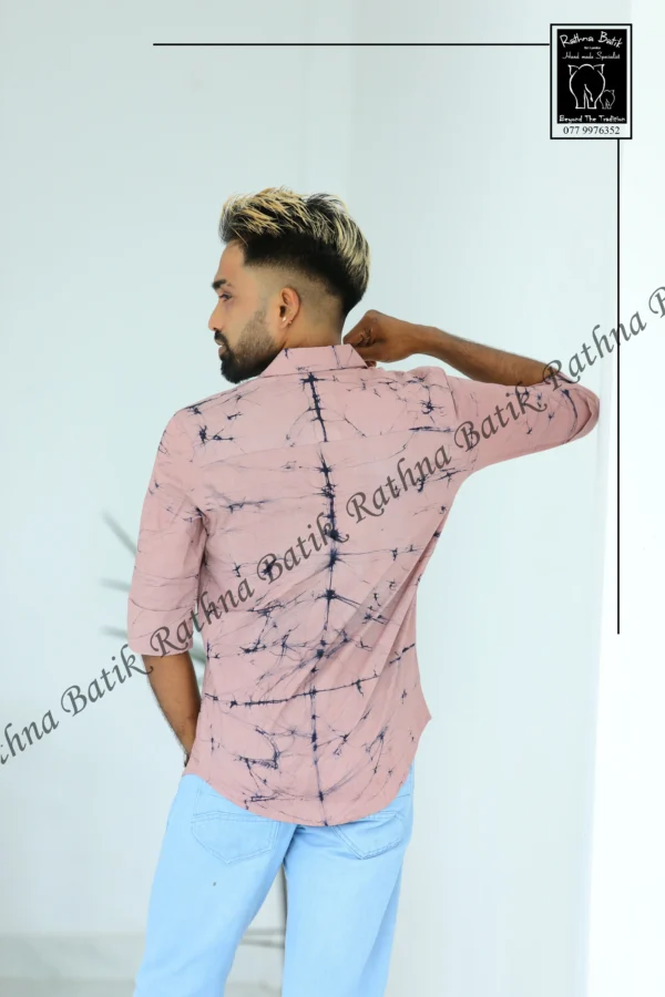 Dusty Rose Tiger Stripe Batik Shirt