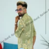 5DIV4205 Olive Meadows Yellow Floral Batik Shirt