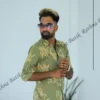 5DIV4206 Olive Meadows Yellow Floral Batik Shirt