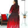 5DIV4221 Crimson Horizon Batik Cotton Frock