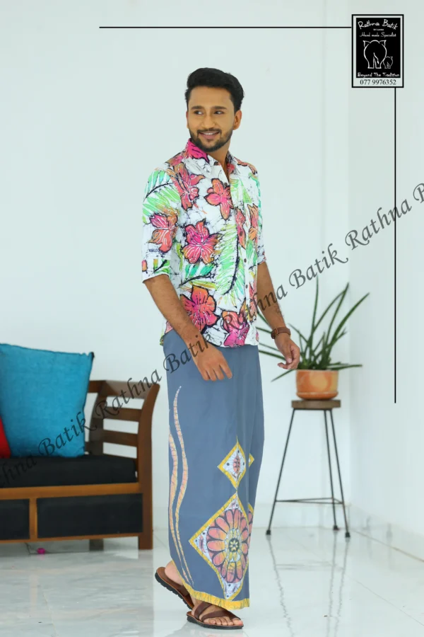 Tropical Summer Orchid Batik Shirt