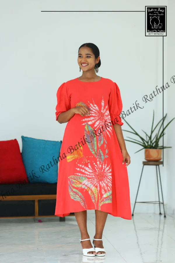 5DIV4262 Ruby Blossom Batik Frock