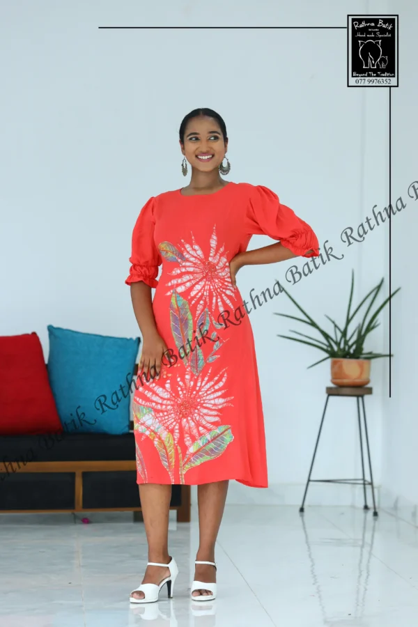 5DIV4264 Ruby Blossom Batik Frock