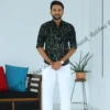 5DIV4265 Cosmic Nebula Black Batik Shirt