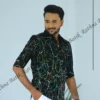 5DIV4266 Cosmic Nebula Black Batik Shirt