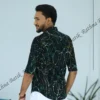 5DIV4267 Cosmic Nebula Black Batik Shirt
