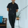 5DIV4269 Obsidian Diamond Lattice Batik Shirt