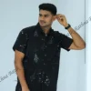 5DIV4270 Obsidian Diamond Lattice Batik Shirt