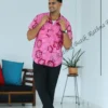 5DIV4280 Magenta Floral Mandala Batik Shirt