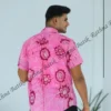 5DIV4282 Magenta Floral Mandala Batik Shirt