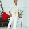 Whispering Foliage Botanical Linen Cotton Sleeve Shirt