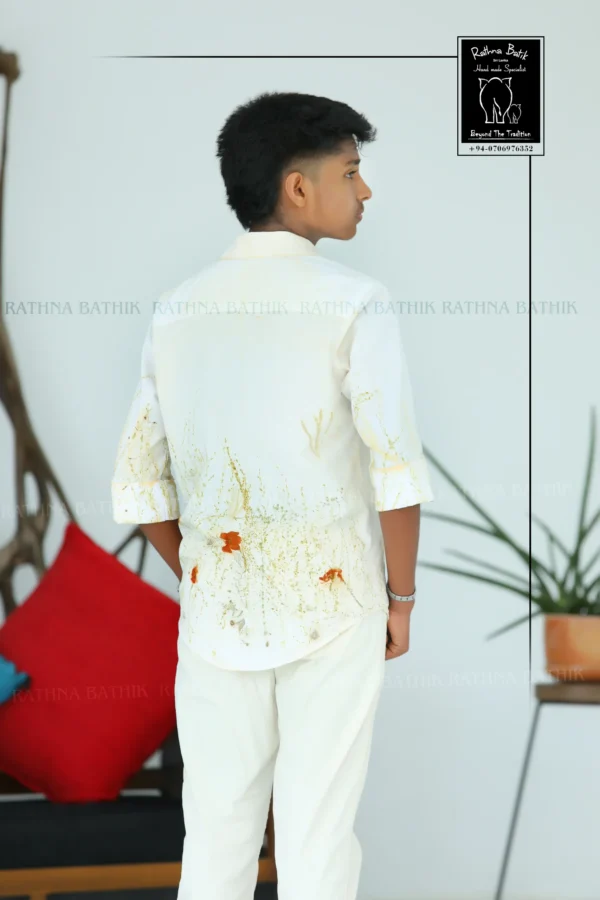 Whispering Foliage Botanical Linen Cotton Sleeve Shirt