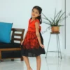 6 Sunset Ember Kids Batik Cotton Frock
