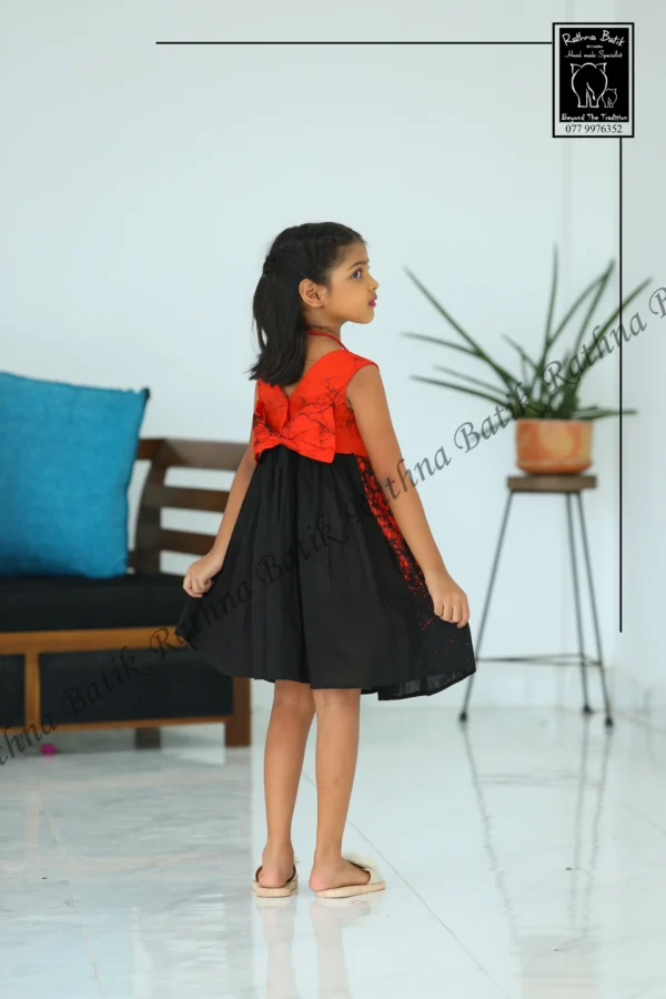 7 Sunset Ember Kids Batik Cotton Frock