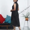 Gemini_Generated_Image_s35jers35jers35j (1) Classic Sleeveless Black Batik Cotton Dress