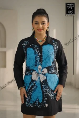 Nebula Bloom Batik Shirt Frock