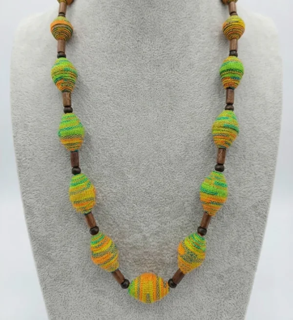 2 (2) Hand Made Batik Beads Necklace