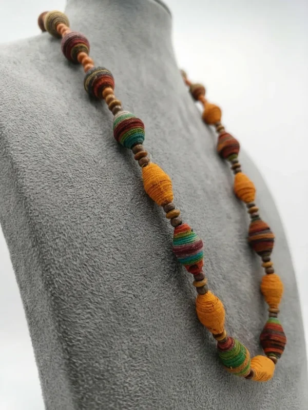 3 (3) Hand Made Batik Beads Necklace