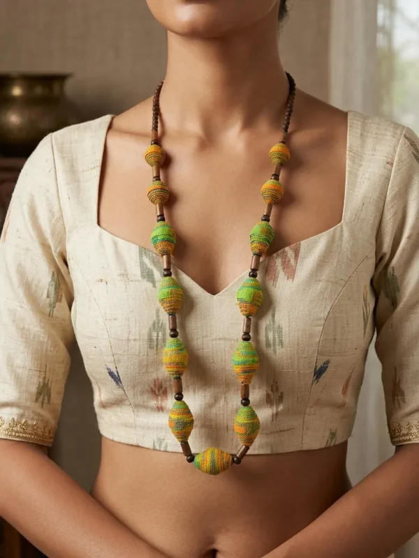 N9002 Hand Made Batik Beads Necklace