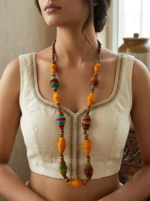 N9003 Hand Made Batik Beads Necklace