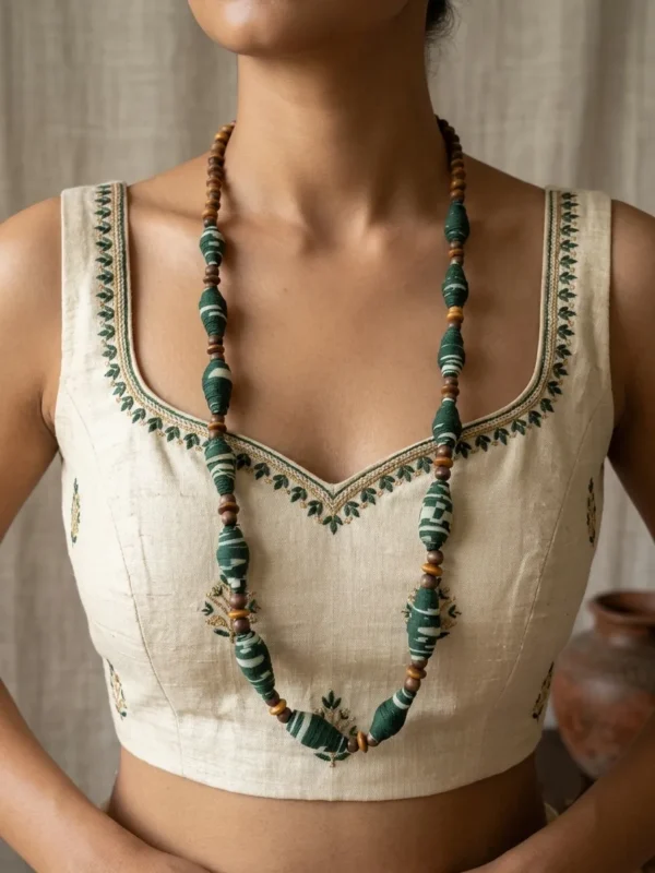 N9010 Hand Made Batik Beads Necklace