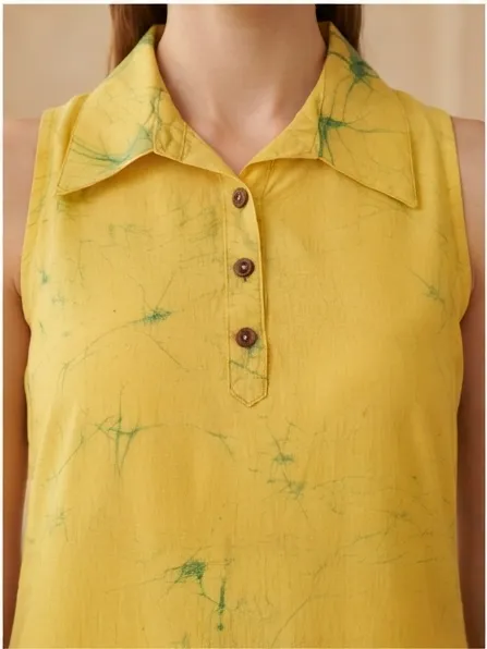 r Red Tulip Lemon Yellow Batik Frock