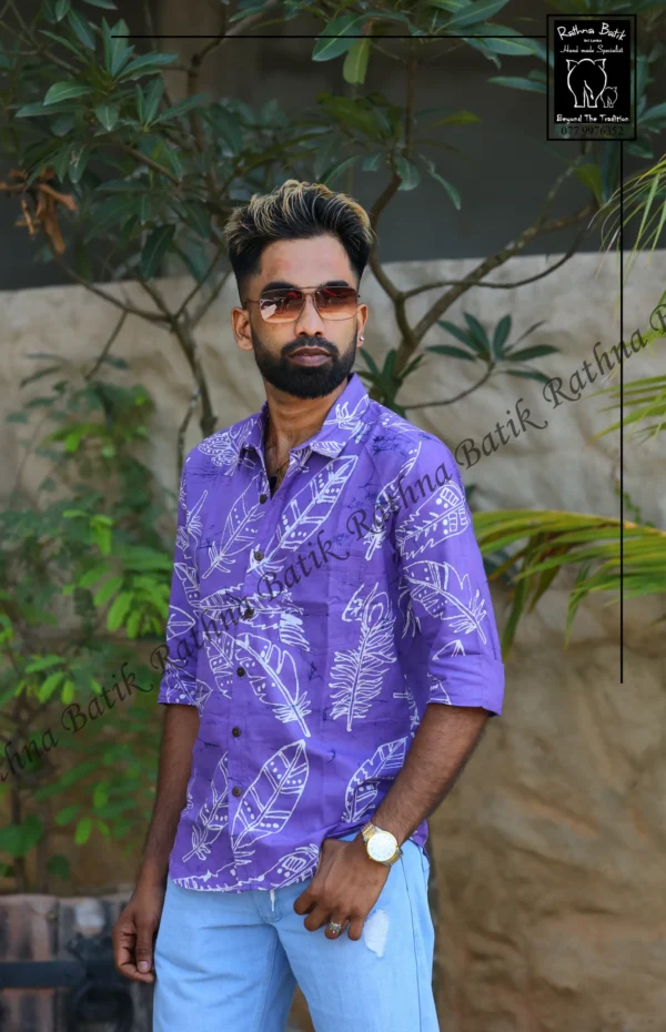 Magenta Floral Cotton Batik Shirt