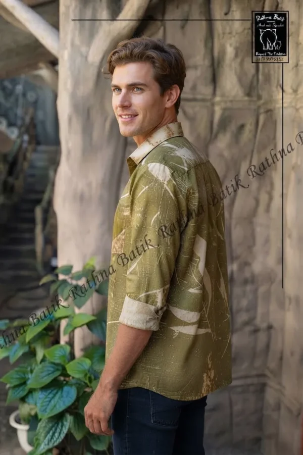 11213 Eco-Print & Natural Dye Cotton Men's Shirt
