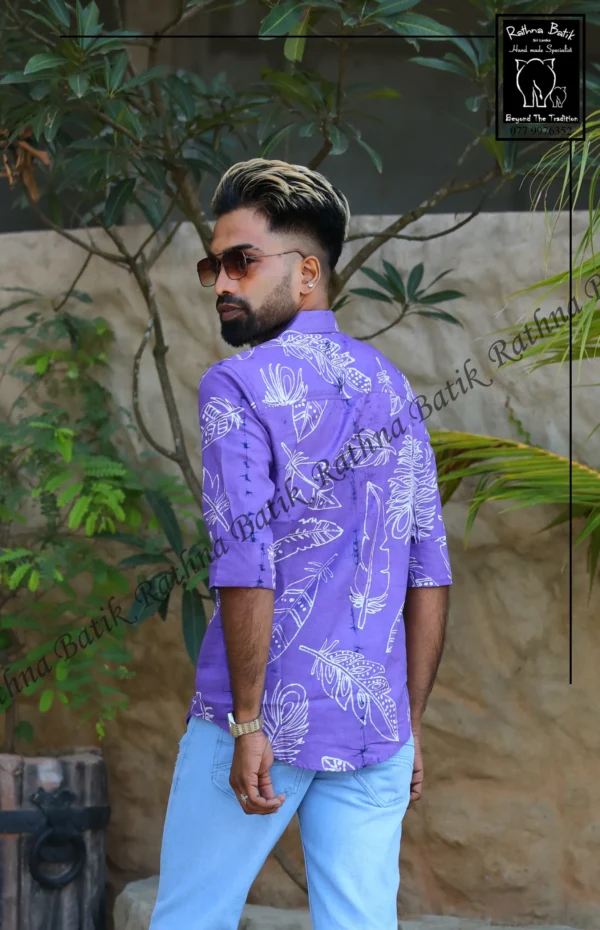 Magenta Floral Cotton Batik Shirt