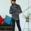 Cosmic Nebula Black Batik Cotton Shirt