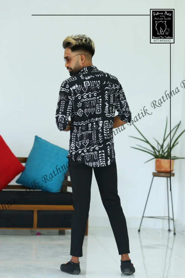 Cosmic Nebula Black Batik Cotton Shirt