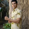 Eco-Print & Natural Dye Cotton Men's Shirt.