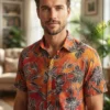 Multiple Color Men's  Cotton Batik Shirt
