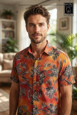 Multiple Color Men's  Cotton Batik Shirt