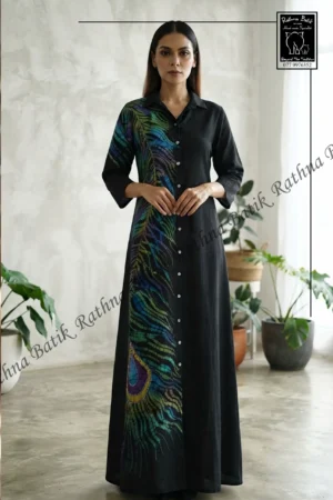 Peacock Design Cotton Dress